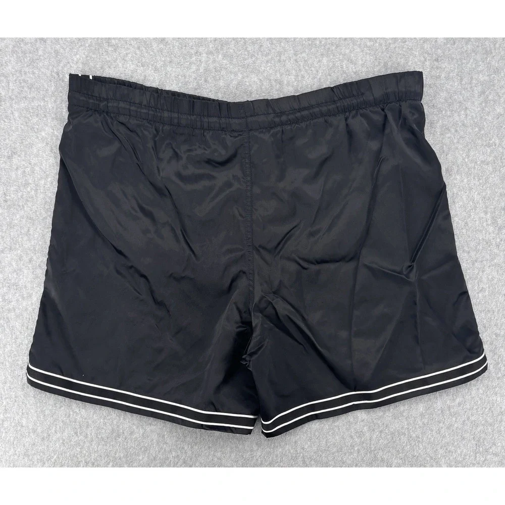 Nike Vintage Black Lined Nylon Running Shorts‎ Men's Large Embroidered Logo